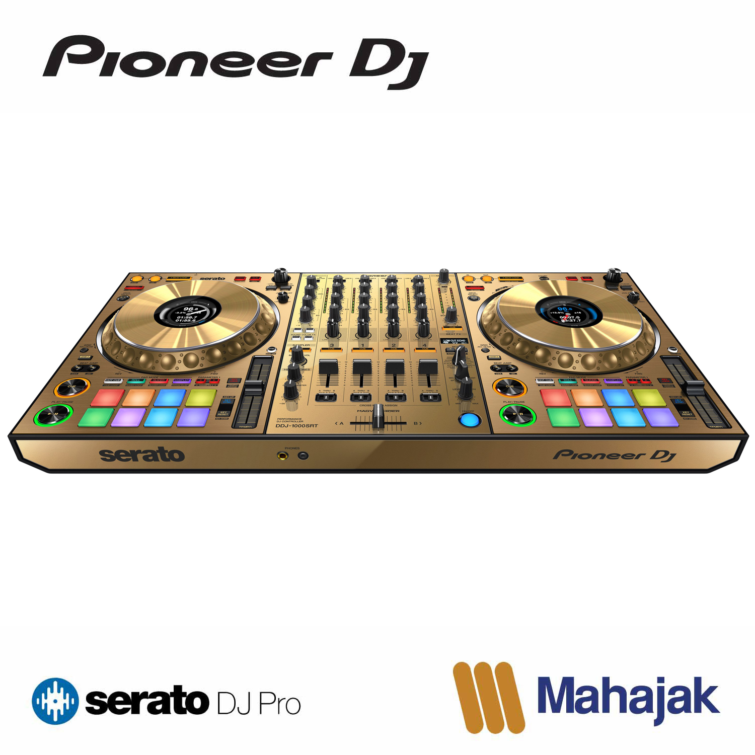 Pioneer DJ DDJ-1000SRT | 4-channel performance DJ controller for Serato DJ Pro (Gold)