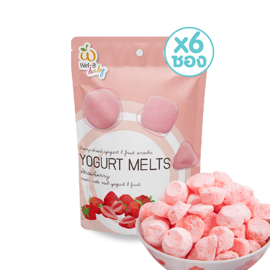 Wel-B Freeze-dried Yogurt Strawberry 20g. (โยเกิร์ตกรอบ รสสตรอเบอร์รี่ ...