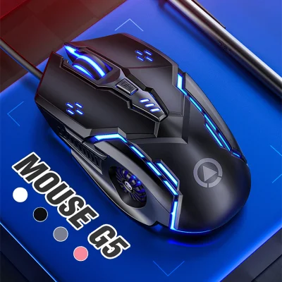 เมาส์ G5 พร้อม คีย์บอร์ด เมาส์เกมมิ่ง เม้าส์แบบมีสาย Mouse Wired Mouse 6D 4Speed DPI RGB Gaming Mouse / D-PHONE