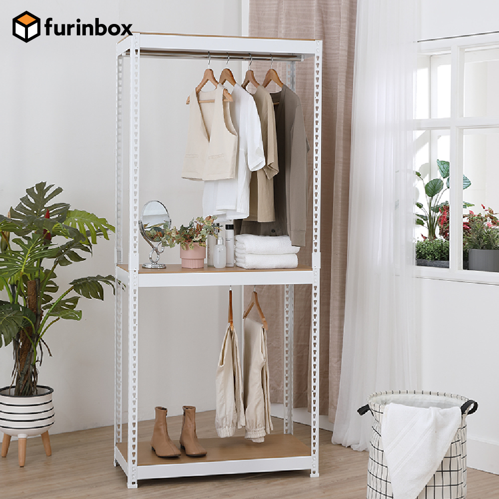 Furinbox โครงตู้เสื้อผ้า 2 ราว รุ่น SMART SHELF - สีขาว