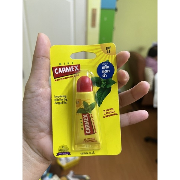 🛒 Carmex Lip Balm สูตรมิ้นท์ ลิปบาล์มแบบหลอดรสมินท์ มีSPF15 ช่วยปกป้อง ...