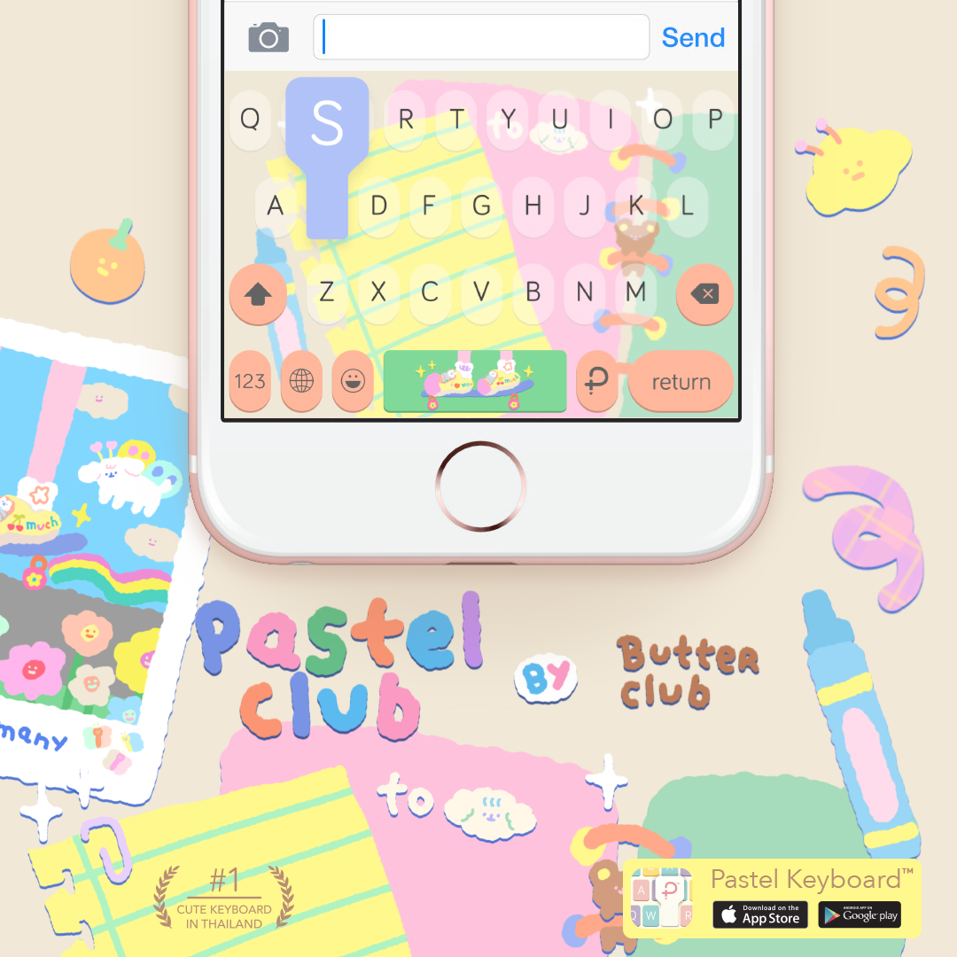 Butterclub : pastel club Keyboard Theme⎮(E-Voucher) for Pastel Keyboard App