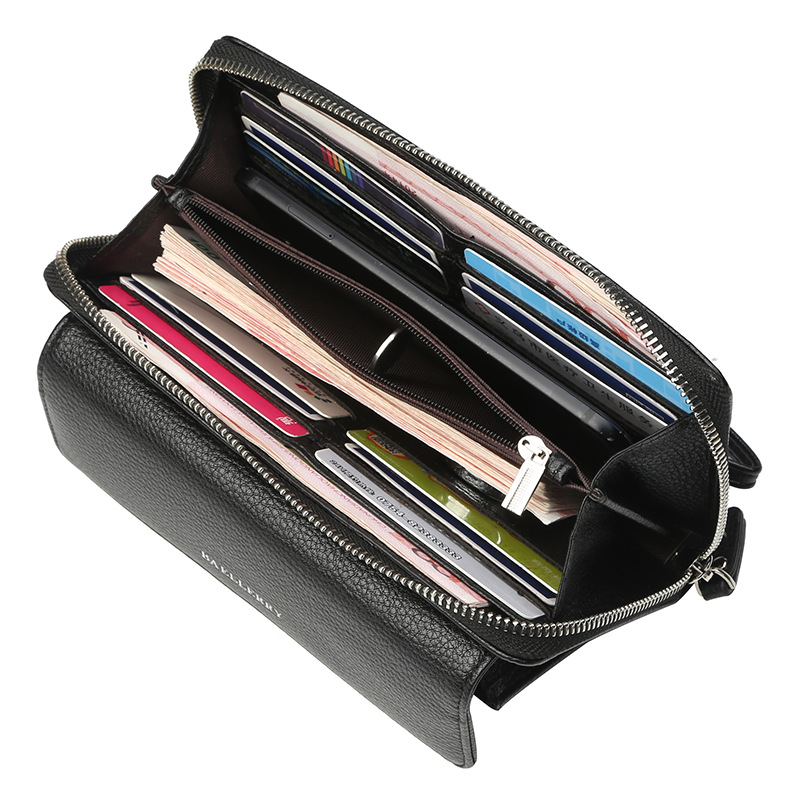 Baellerry Men's Long Wallets Large Capacity Zipper Clutch Bag Mens ...