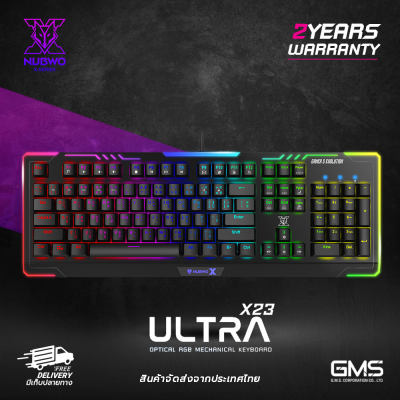 ดูภาพ คีย์บอร์ดเกมมิ่ง NUBWO ULTRA X23 OPTICAL Switch มาโคร ไฟ RGB ของแท้ประกันศูนย์ 2 ปี เพิ่มเติม คีย์บอร์ดเกมมิ่ง NUBWO ULTRA X23 OPTICAL Switch มาโคร ไฟ RGB ของแท้ประกันศูนย์ 2 ปี