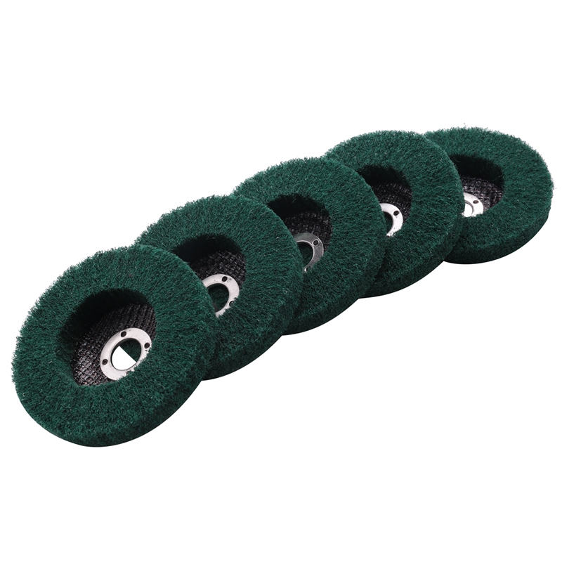 5Pcs Nylon Fiber Flap Wheels Polishing Buffing Wheel Scouring Pad