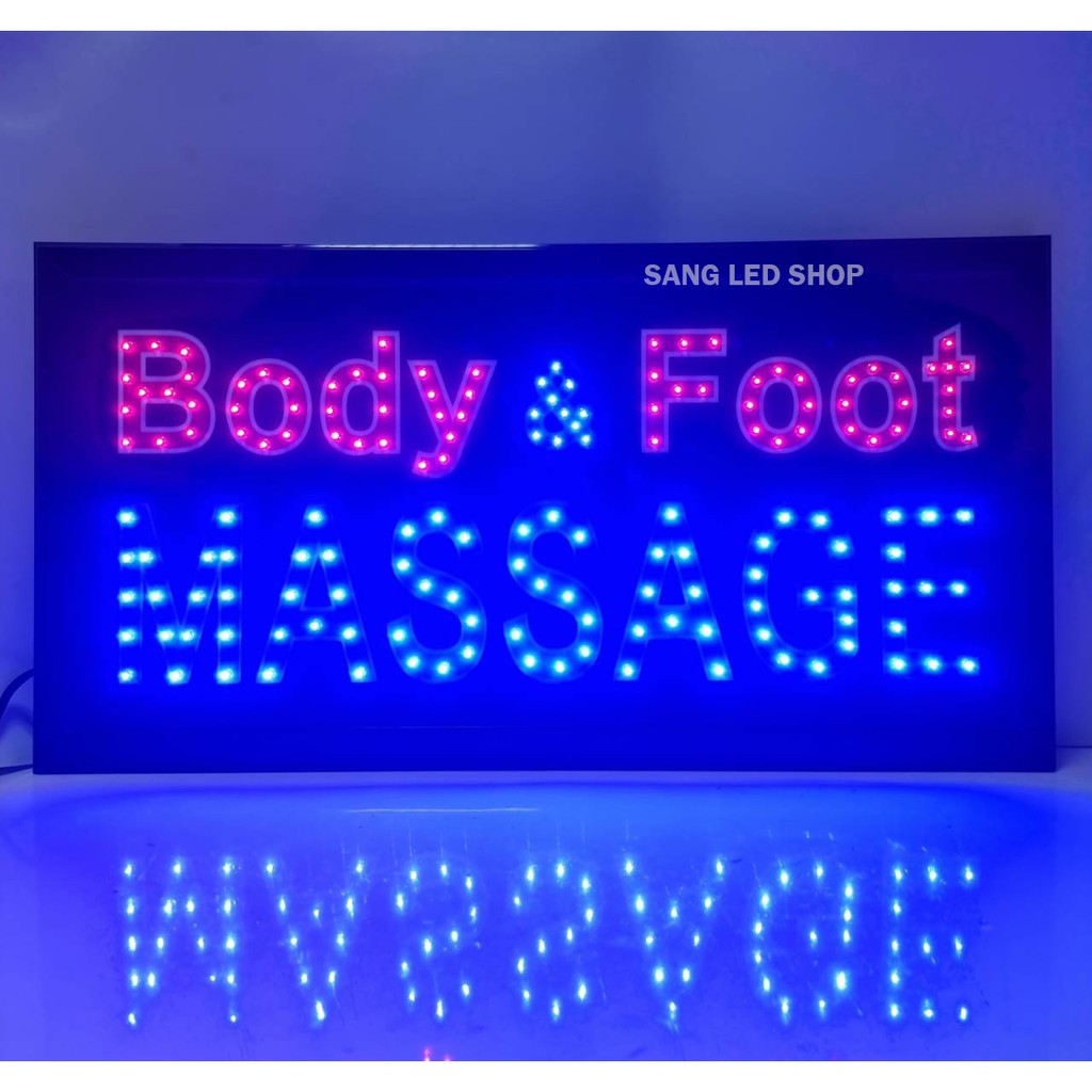 ป้ายไฟ LED ป้ายไฟร้านนวด นวดตัว นวดเท้า ป้ายไฟ Body&Foot Massage /S02