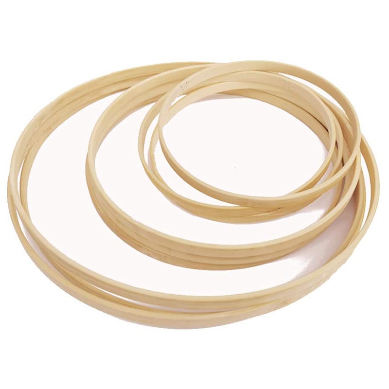 Ancco 18 Pc Bamboo Macame Hoop Set W/ 10 Stick, 9 Size(4, 5