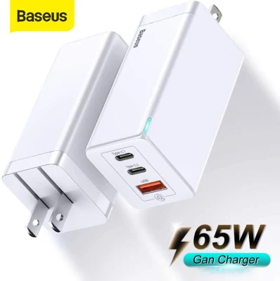 Baseus 65W GaN 3 Fast USB Charger Quick Charge 4.0 3.0 AFC SCP USB PD Charger For iPhone 11 11Pro iPad Pro Macbook Pro Xiaomi Samsung Huawei