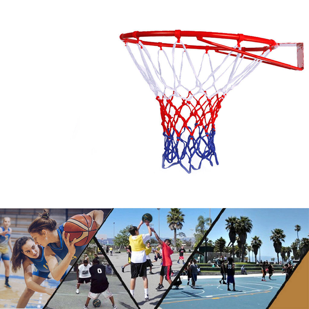 Basketball Hoop ห่วงบาสเกตบอล แขวนติดผนังขอบโลหะ ขนาด 45 Cm ห่วงบาสเก็ตบอลแบบแขวนกลางแจ้งกรอบเป้าหมายในร่มห่วงบาสเก็ตบอลในร่มที่ทนทานมากโครงเหล็กสำหรับงานหนัก