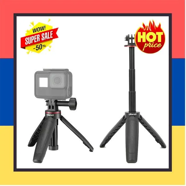 Ulanzi MT-09 Mini Extendable Tripod Handheld Stand Vlog Selfie ขาตั้งกล้อง Handheld การถ่ายภาพขาตั้ง Vlog Selfie Stick กล้องติดรถ กล้องกันน้ำ 2020 เดินทาง ไม้เซลฟี่ GoPro Wifi 4k HD