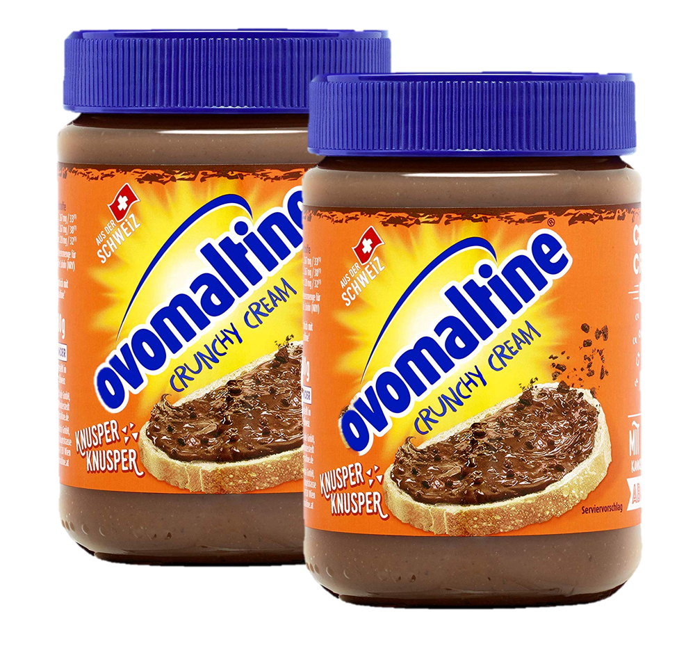 OVALTINE Ovomaltine Crunchy Cream โอวัลติน ครั้นชี่ สเปรดช็อคโกแลตทาขนมปัง 380g. x 2ขวด