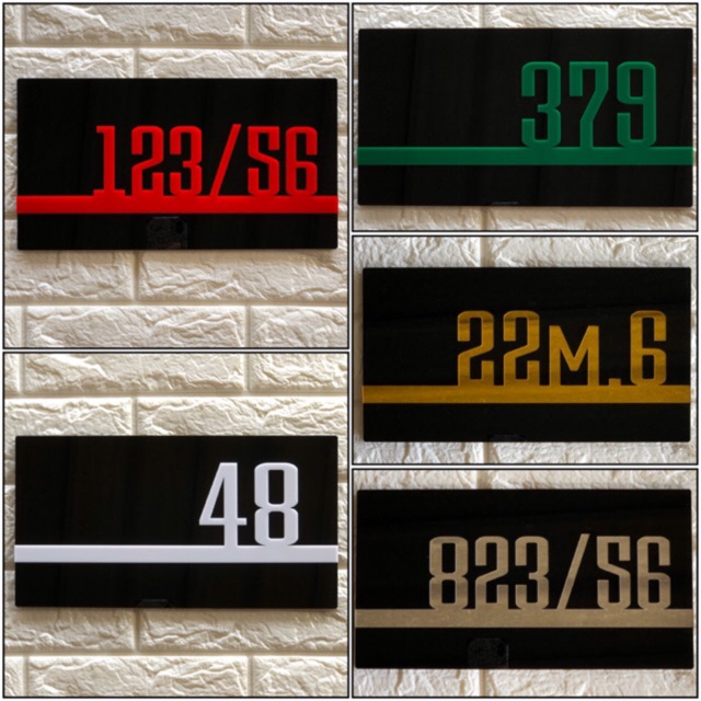 House number signs along MODERN (notification number in chat).