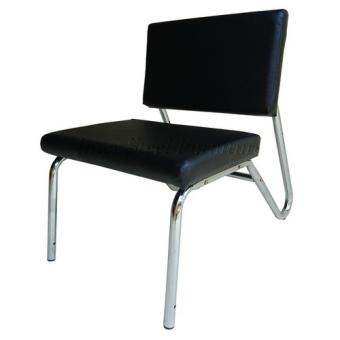 Inter Steel เก้าอี้โซฟาขาเหล็ก1ที่นั่ง โครงเหล็กโครเมี่ยมเงา เบาะหนังเทียม (สีดำ)