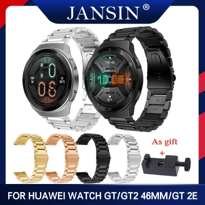 Jansin 22mm Stainless Steel Watchband Quick Release For Huawei Watch GT 2e GT2 46mm Replacement Band Wrist Strap Metal Bracelet