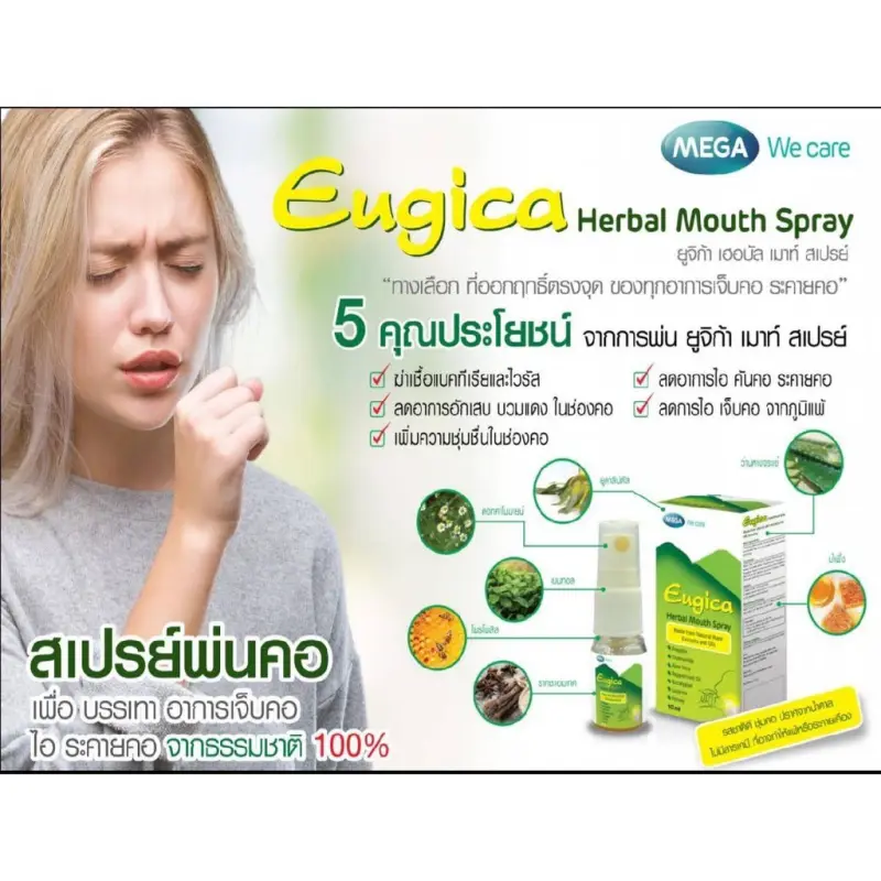 ภาพสินค้าMega We Care E Herbal Mouth Spray 10ml เมก้าวีแคร์ ยูจิก้า เฮอร์บอล เม้าท์ สเปรย์ 10 มล จากร้าน pmn healthcare บน Lazada ภาพที่ 3