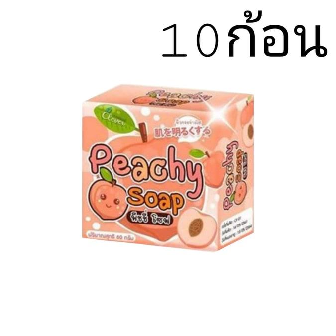 Peachy Soap สบู่ลูกพีช กลิ่นลูกพีช ขนาด 60g.  (10 ก้อน)