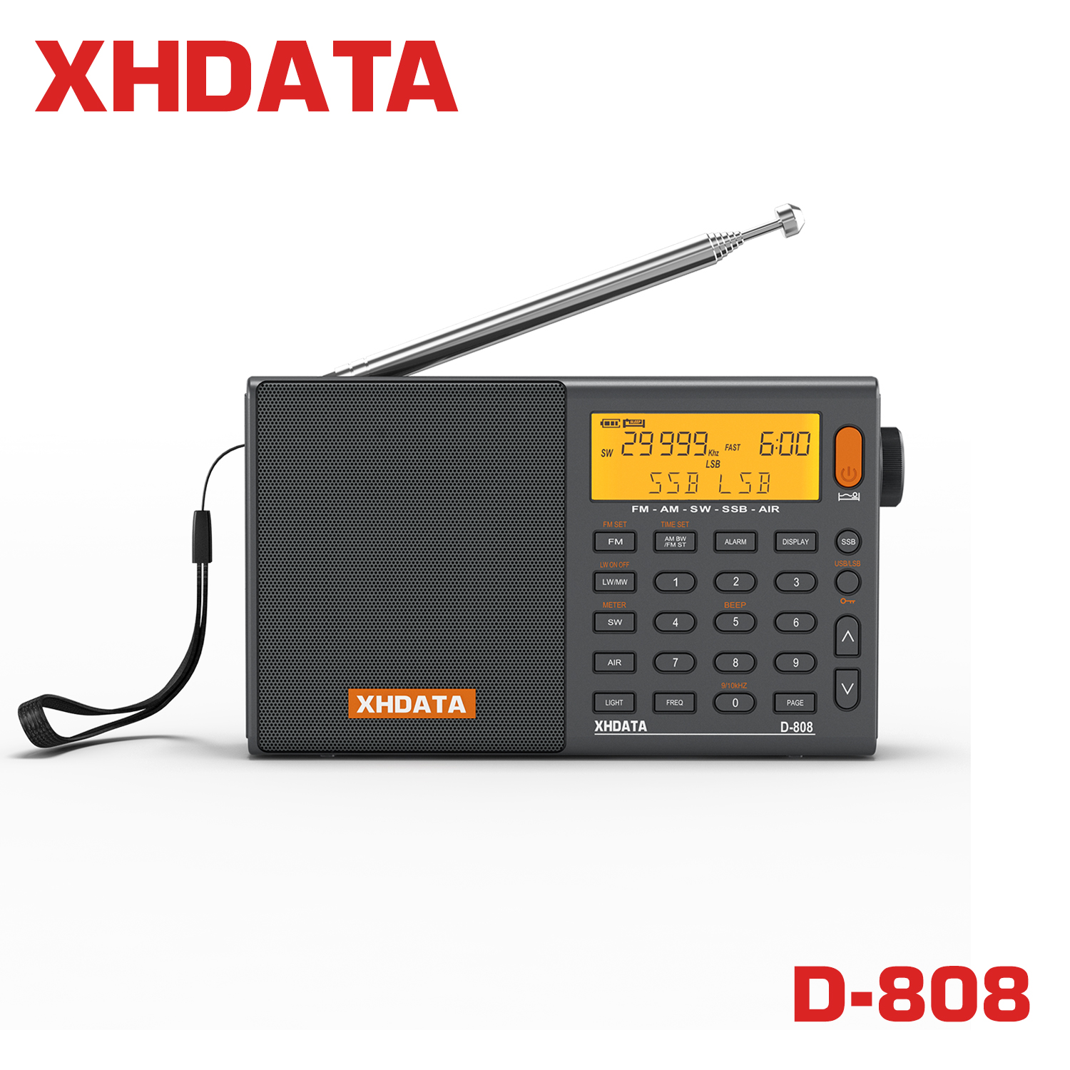 XHDATA D-808 วิทยุพกพา am/fm/sw/mw/lw ssb air วิทยุ