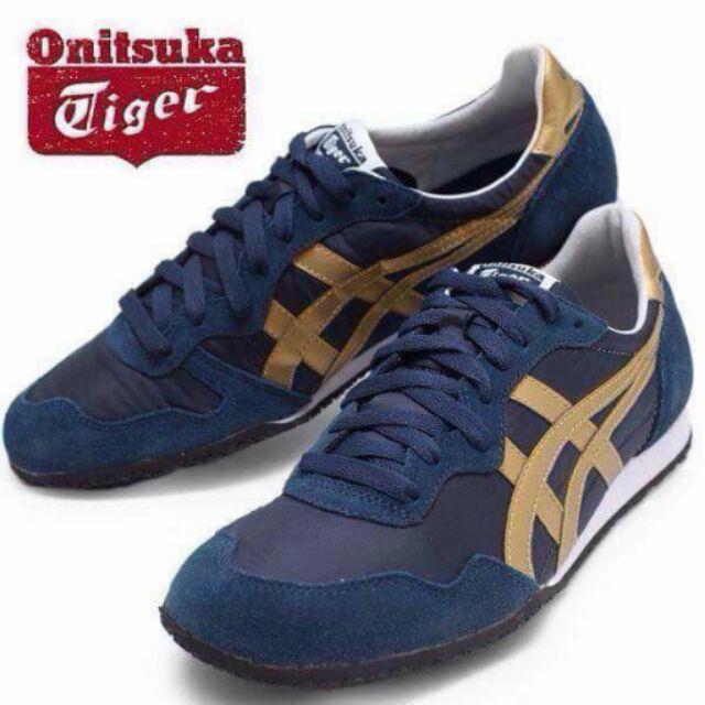 onitsuka serrano navy gold