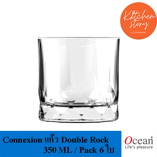Ocean แก้ว Connexion Double Rock P02807 แก้วโอเชี่ยน แก้วเหล้าในผับ แก้วน้ำ ocean 350 ml 12 ออนซ์  แพ็คละ 6 ใบ แข็งแรง ทนทาน เก็บเงินปลายทางได้ มีของพร้