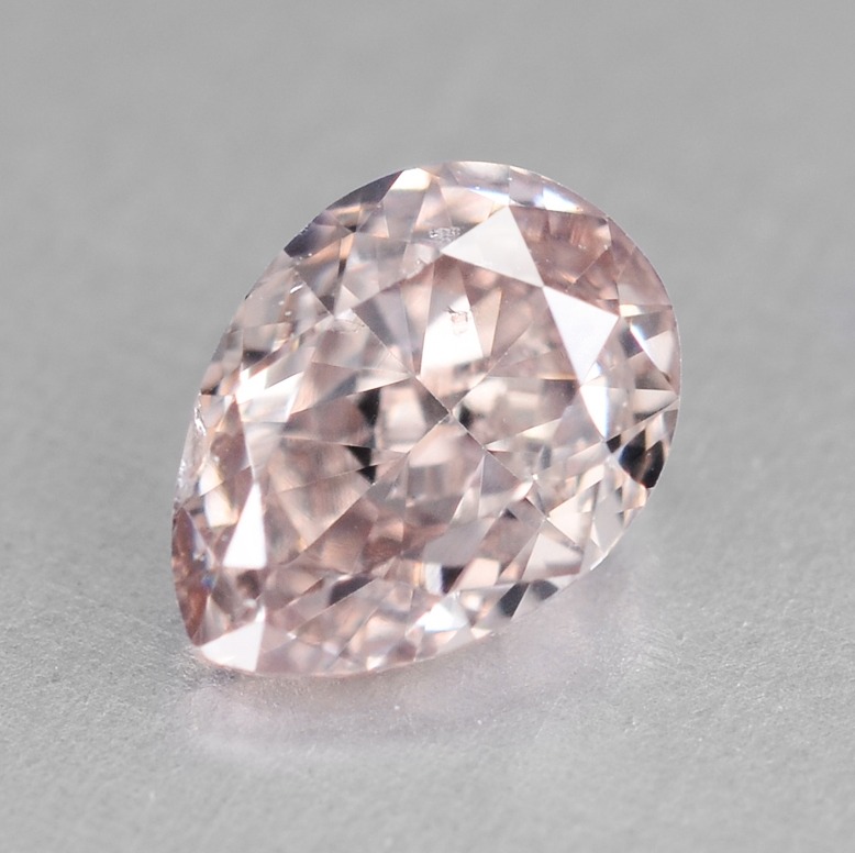 Australian Argyle Brownish Pink Diamond 0.19 cts Pear Shape Loose Diamond Untreated Natural Color