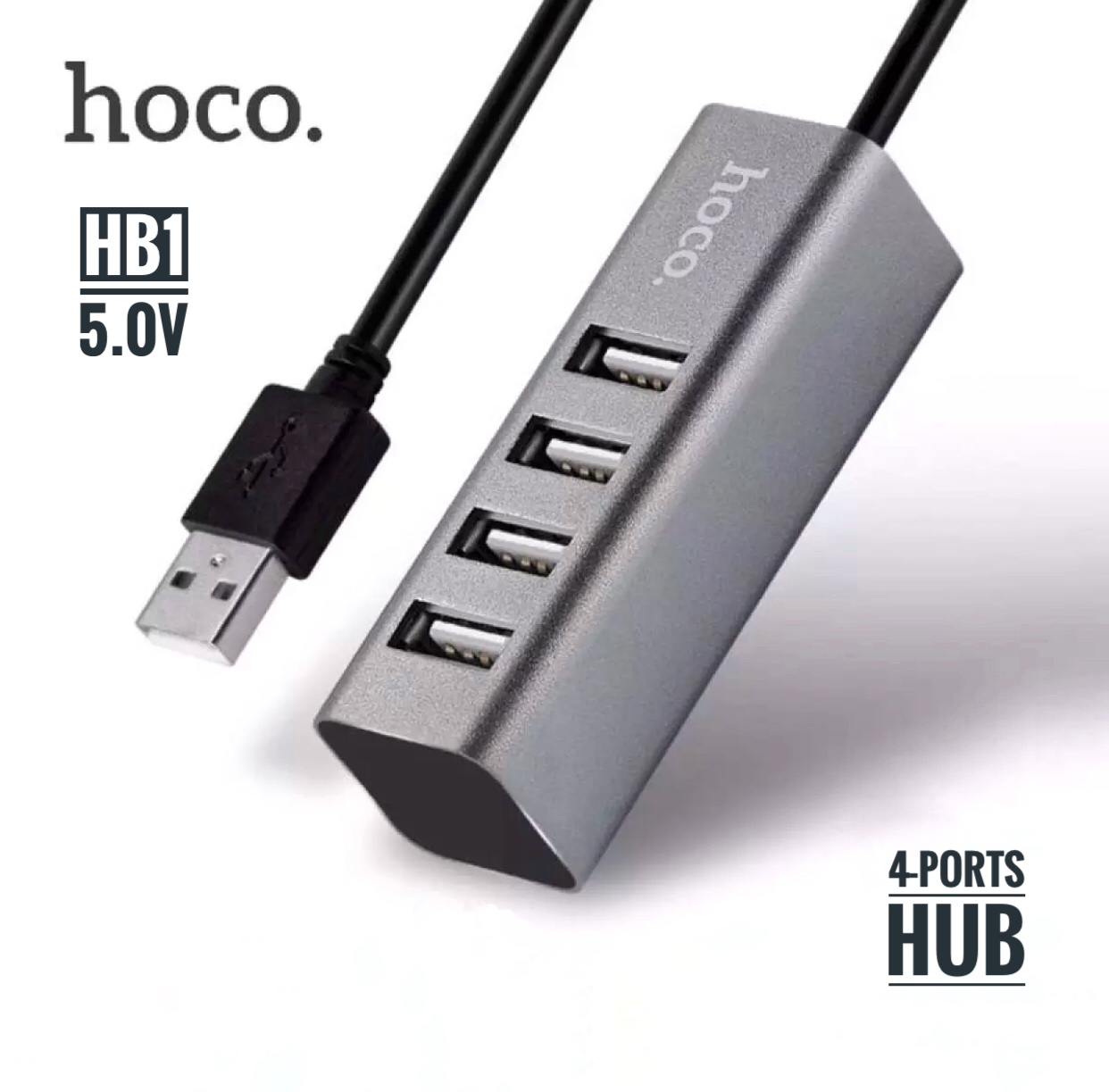HOCO HB1 4 Port USB HUB 5.0V เพิ่มช่องเสียบ USB สายยาว 80 mm USB 2.0