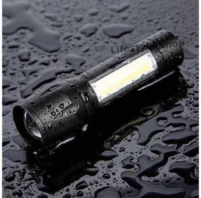 ไฟฉาย ไฟฉายแรงสูง ไฟฉายความสว่างสูง ชาร์จแบตได้ ปรับได้ 3 รูปแบบ ส่องได้ไกล กันน้ำ กันกระแทก LED Flashlight USB Charger