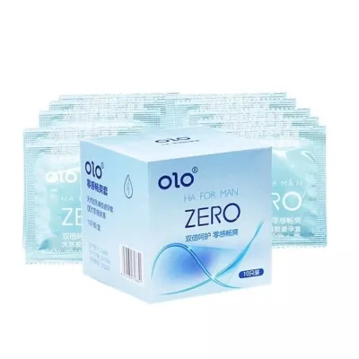 Olo ถุงยางอนามัย ZERO บางเฉียบ10/กล่อง กล่องสีฟ้า blue.