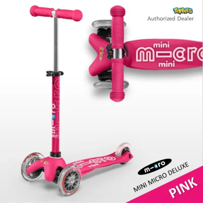 Micro - Mini Deluxe Pink (LED) สกู๊ตเตอร์สำหรับเด็ก 2-5 ขวบ ตัวแทนจำหน่ายอย่างเป็นทางการ ลิขสิทธิ์แท้ 100%