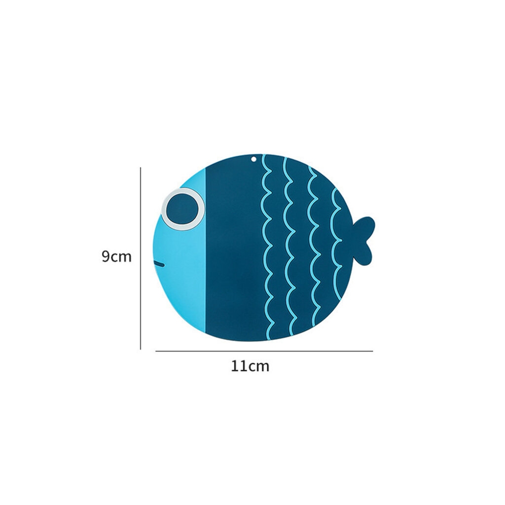 แผ่นรองกันความร้อน ซิลิโคน มีหลายรุ่น หลายขนาด รองแก้ว/รองหม้อ กันลื่น รองหรือจับของร้อนได้ ลายการ์ตูนน่ารัก สี ปลาริ้ว(11cm)กรม สี ปลาริ้ว(11cm)กรม