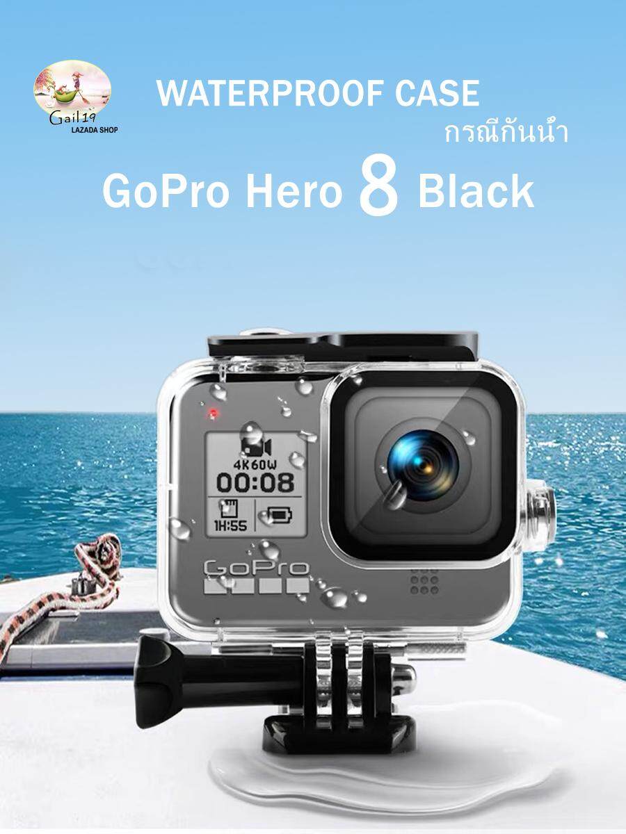 กันน้ำสำหรับ GoPro Hero 8 สีดำ 60เมตร เคสสำหรับถ่ายรูปใต้น้ำกับวงเล็บอุปกรณ์เสริมสำหรับ GoPro Hero 8 กล้องแอคชั่นแคมเมรา Waterproof Case for Gopro Hero 8 Black, 60M Underwater Housing With Bracket Accessories for Gopro Hero 8 Action Camera