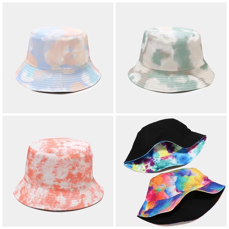 โปรโมชั่น หมวกบัคเก็ต พิมพ์ลายมัดย้อมแบบใหม่ หมวกแฟชั่นสีสันสดใส ใส่ได้ทั้ง2ด้าน ลดกระหน่ำ หมวกแก๊ป หมวก กันแดด หมวก ปีก กว้าง หมวก บั ค เก็ ต