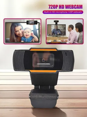 กล้อง 720P Web Camera กล้อง Web Camera สำหรับใช้งานร่วมกับอุปกรณ์อิเล็กโทรนิกส์ต่างๆ เช่น คอมพิวเตอร์ตั้งโต๊ะ, คอมพิวเตอร์แล็บท็อป, จอโทรทัศน์ฯลฯ