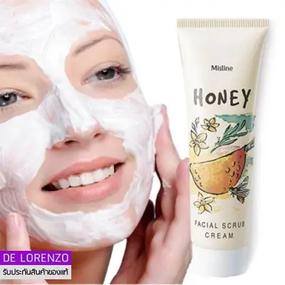 Mistine Honey Facial Scrub Cream 85g มิสทีน สครับขัดหน้า ครีมขัดหน้า สูตรผสมน้ำผึ้ง