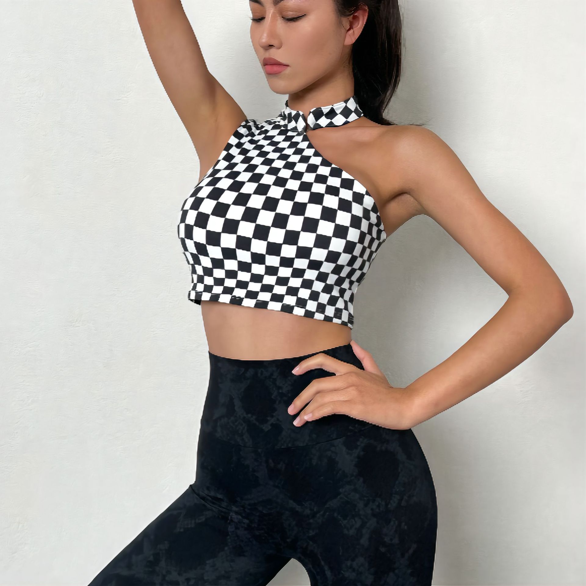 SEXY GG Lattice Design women's Sports Bra Shockproof Underwear Top
