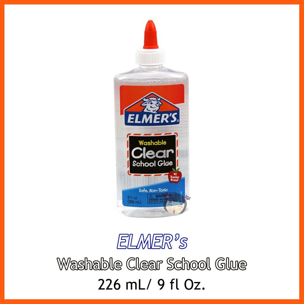 SALE กาวใส Elmer's Clear Washable Liquid School Glue 9 fl Oz 266 mL Non-Toxic Kids Friendly ปลอดภัย ไม่เป็นพิษ ล้างออกง่าย เครื่องเขียน หนังสือ และดนตรี อุปกรณ์สำนักงาน กาวและอุปกรณ์สำหรับกาว