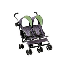 Delta Children : DLC11701-013* รถเข็นเด็กแฝด LX Side by Side Tandem Umbrella Stroller, Lime Green
