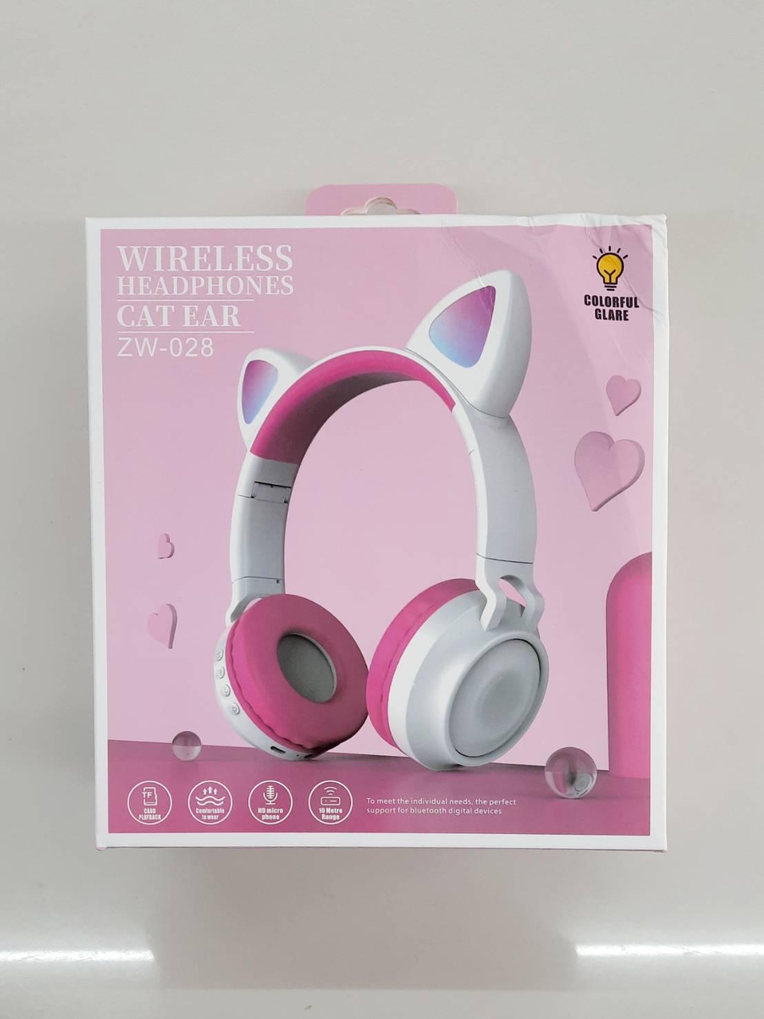 หูฟังบลูทูธ HEADPHONES CAT EAR ZW028 ส่งสัญญาน 10 เมตร เสียบ AUX TF