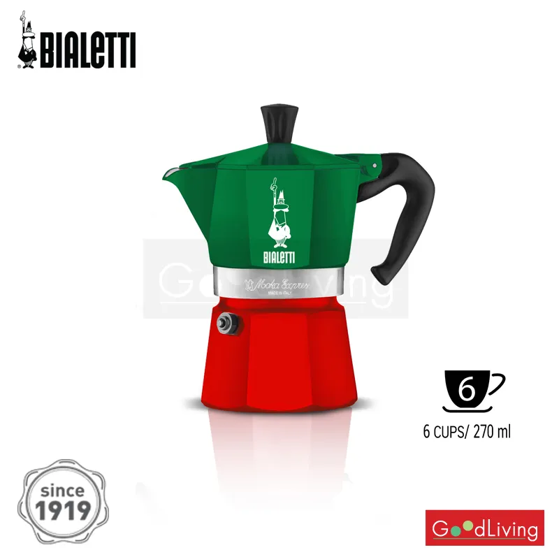 Bialetti หม้อต้มกาแฟ Moka Pot รุ่นโมคาเอ็กซ์เพรสอิตาลี ขนาด 6 ถ้วย
