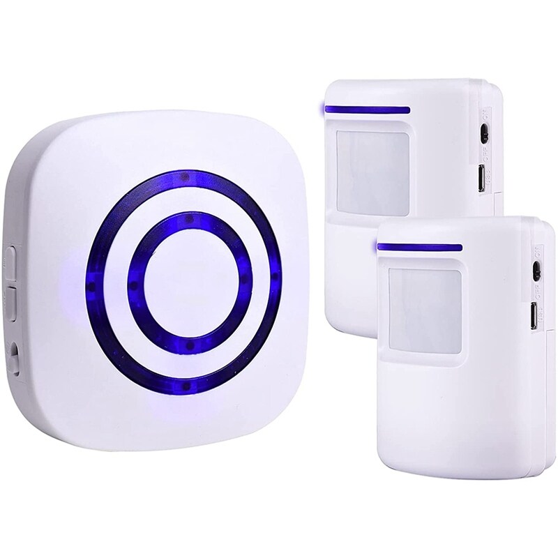 Motion Sensor Alarm System, Wireless Home Security Driveway Alarm Indoor,PIR Motion Detector Alert with 2 Sensor US Plug