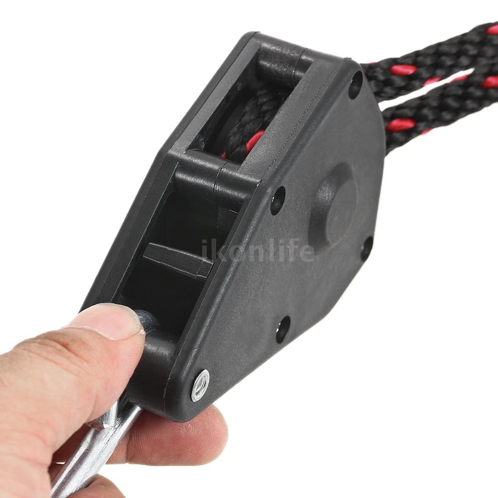 Kayak Canoe Boat Pulley Rope Lock Bow Stern Tie Down Strap Adjustable