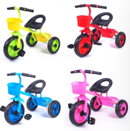 Barbiebaby  รถจักรยาน จักรยานสามล้อ รถจักรยานสามล้อ สำหรับเด็ก มีตะกร้าหน้ารถและกระบะใส่ของ