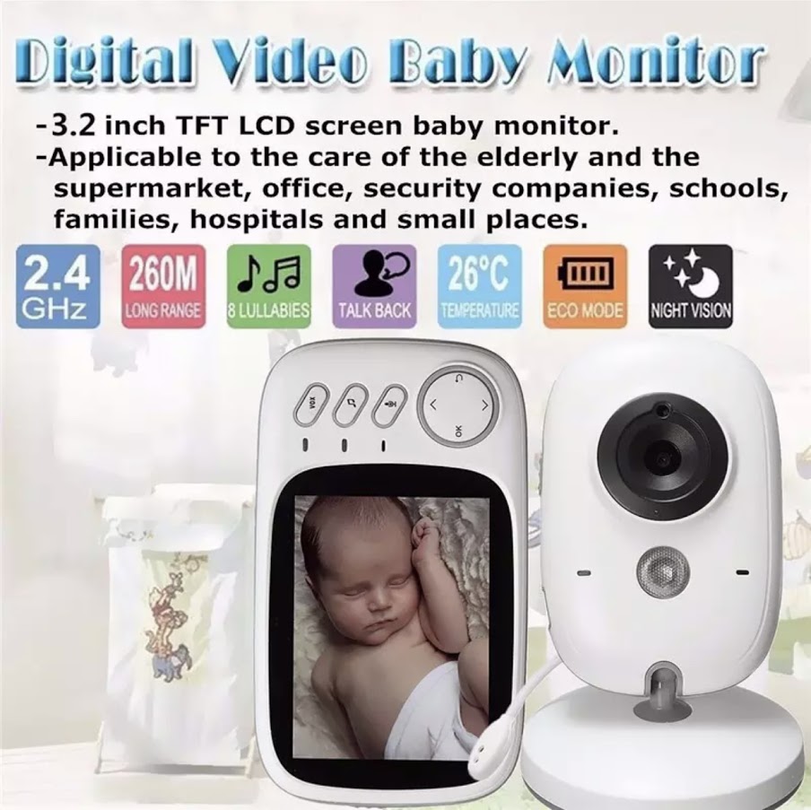 พร้อมส่งจากไทย VB603 Video Baby Monitor 2.4G ไร้สาย LCD ขนาด 3.2 นิ้ว 2