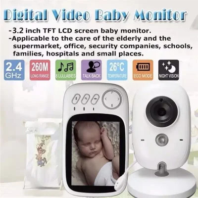 พร้อมส่งจากไทย VB603 Video Baby Monitor 2.4G ไร้สาย LCD ขนาด 3.2 นิ้ว 2 WAY Talk Night Vision การเฝ้าระวังความปลอดภัย