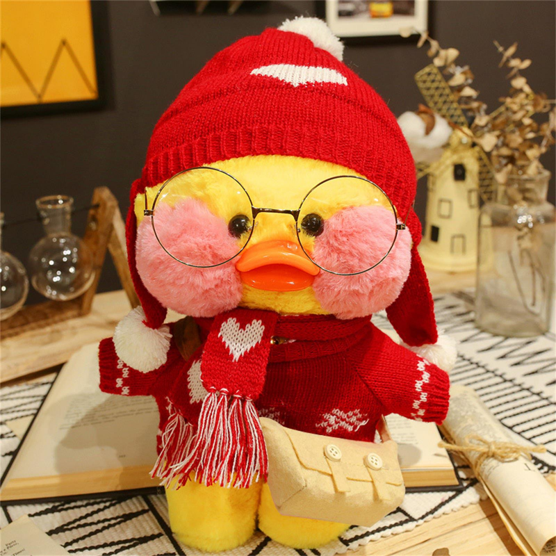 DIY) 2022 Larafan Coffee Duck Yellow Plush Cartoon Toy Kawaii Animal Boneca  Travesseiro Menina Ano Novo Presentes Infantis Podem Ser Vestir