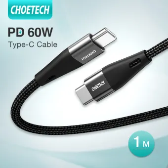 CHOETECH 60W USB Type C Braided Fast Charging Cable (20V 3A 4ft) Compatible with Samsung Galaxy Note 10 S10 Plus, iPad Pro 2018, 2019 MacBook Air, MacBook Pro and More