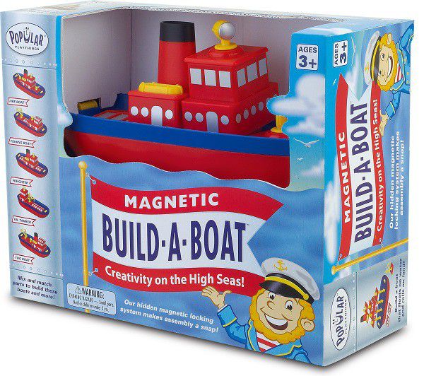 Totty Books (3 - 6 ขวบ) ของเล่นเรือ แม่เหล็กต่อสลับได้ Build a Boat (Popular Playthings ของแท้จากอเมริกา) ของเล่นรถ เรือ