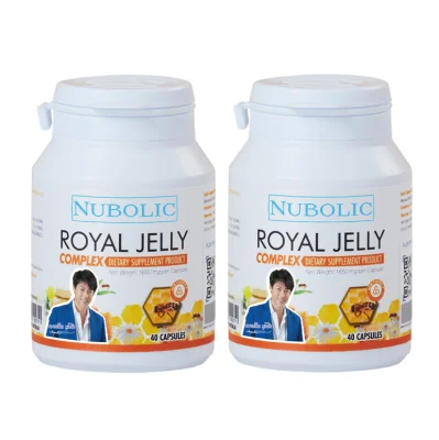 แท้100% Royal jelly nubolic รุ่นใหม่ นมผึ่งหมากปริญ นมผึ้งนูโบลิค นมผึ้ง 6% 40 เม็ด 1650 mg 2 กระปุก มี QR code