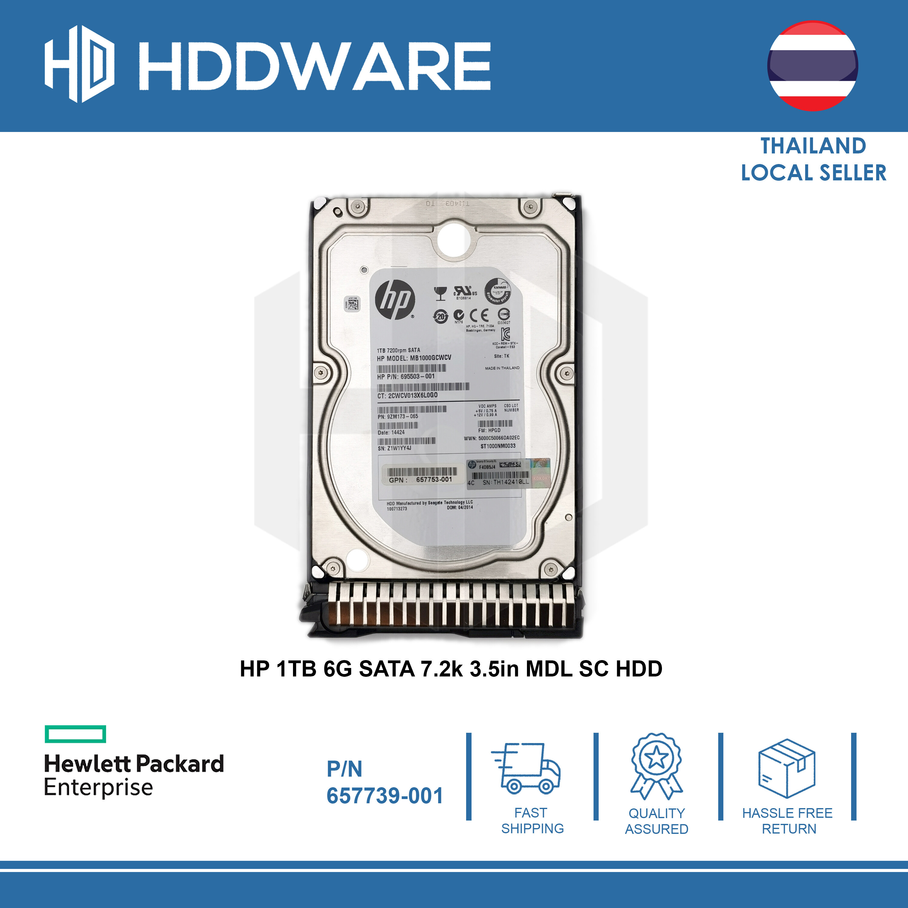 HP 652766-B21 3TB 7200 RPM 3.5インチ SAS DP SC 6G MDL ハードドライブ (整備済み) 