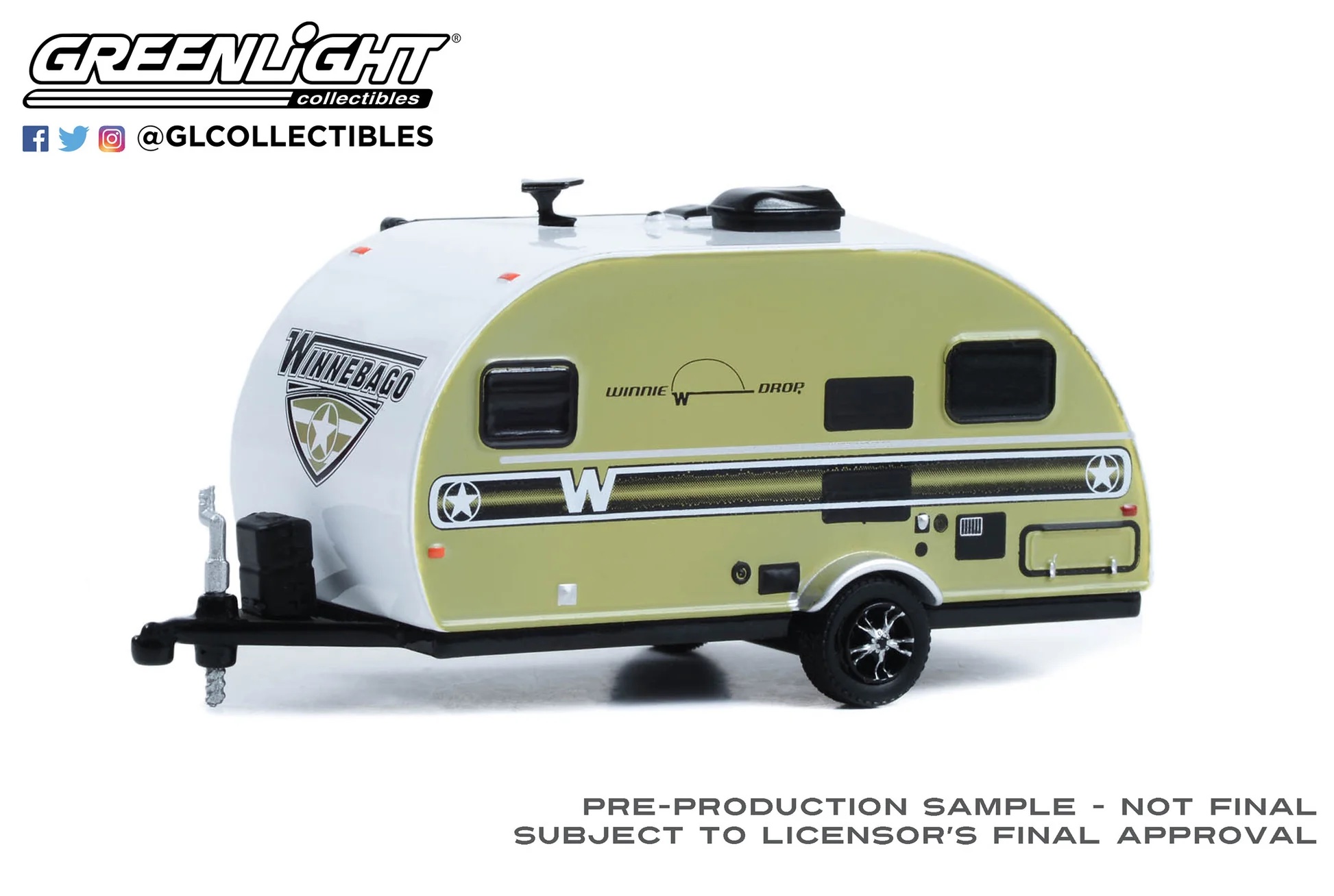 Winnebago Winnie Drop 2017 - Miniature Greenlight 1/24 - Caravane Métal