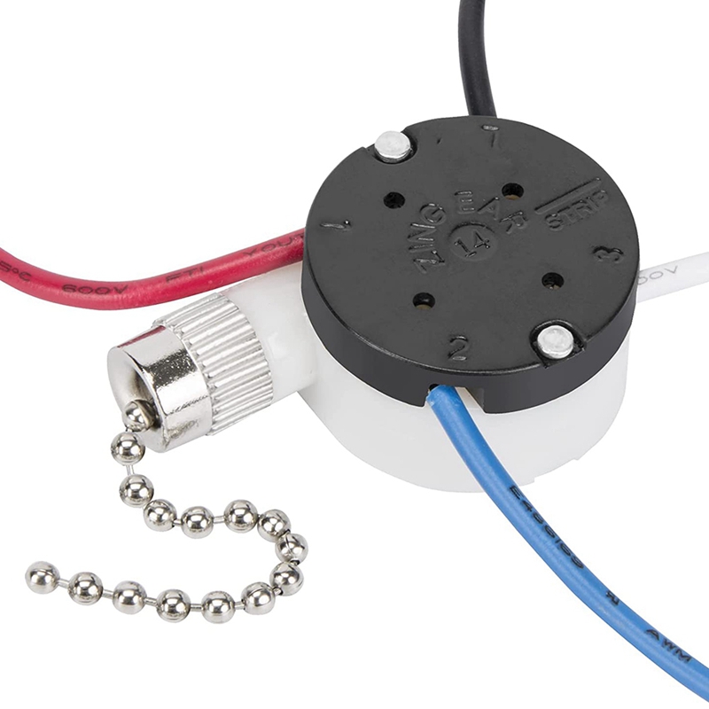 Ceiling Fan Switch Zing Ear ZE208S E89885 3 Speed 4 Wire Pull Chain